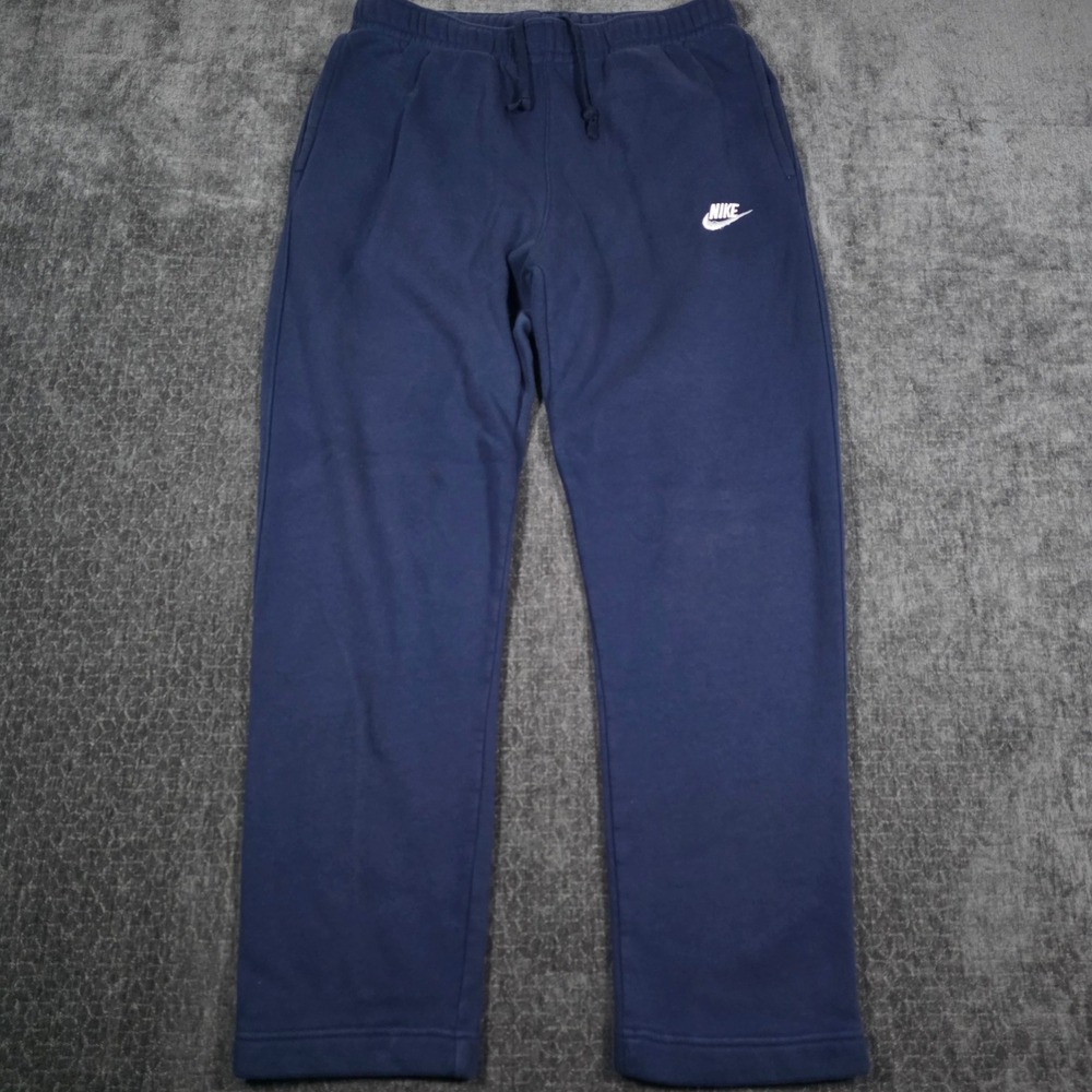 Nike Mens Sportswear Club Fleece Sweatpants Navy Blue Embroidered Logo Large